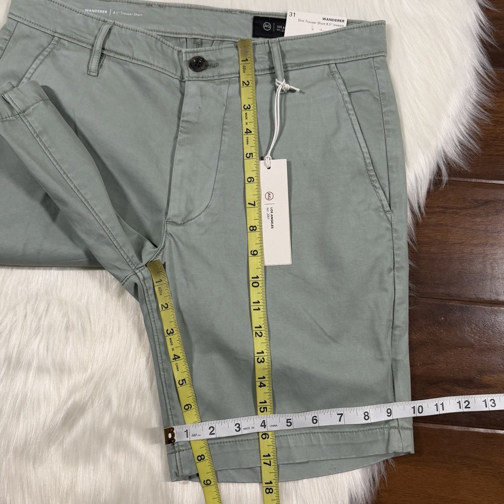 AG Adriano Goldschmied Men's Size 31 Sulfur Green Wanderer Slim Trouser Shorts - Picture 4 of 7